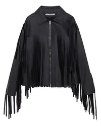 Stella McCartney Jacke mit Fransen Schwarz