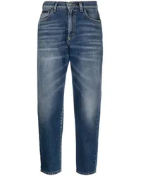 Philipp Plein Gerade High-Rise-Jeans Blau