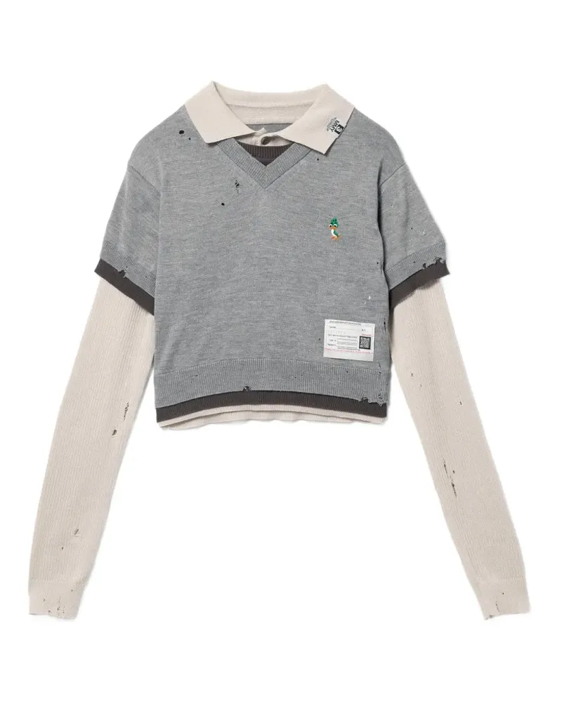 MIHARAYASUHIRO Pullover im Layering-Look - Grau Grau