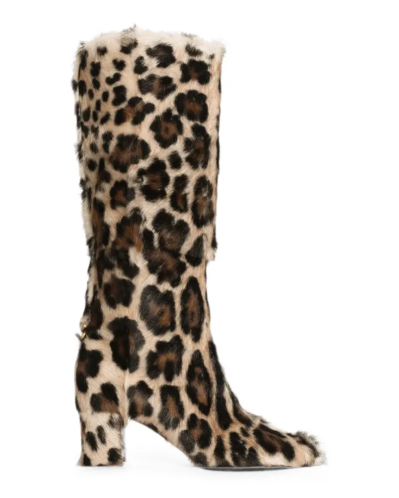 Dolce & Gabbana Stiefel mit Leopardenprint - Braun Braun