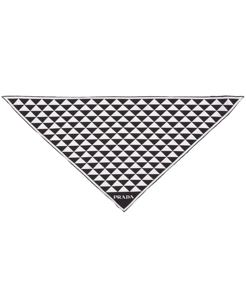 Prada Seidenschal mit geometrischem Print - Schwarz Schwarz