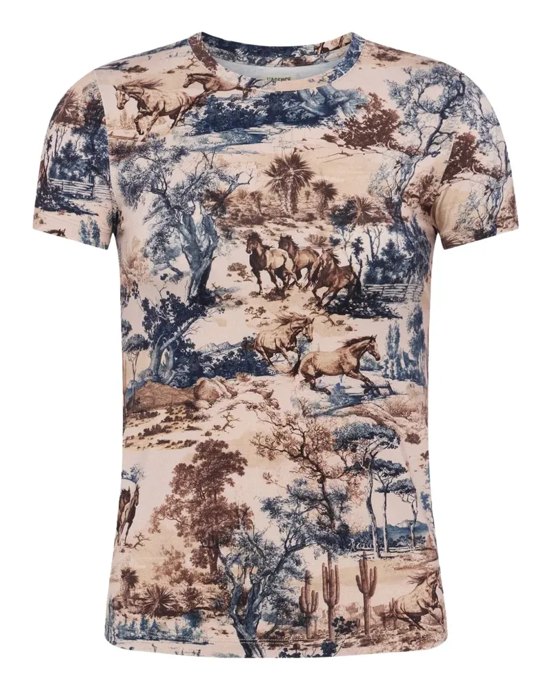 L'Agence Ressi T-Shirt mit rundem Ausschnitt - Braun Braun