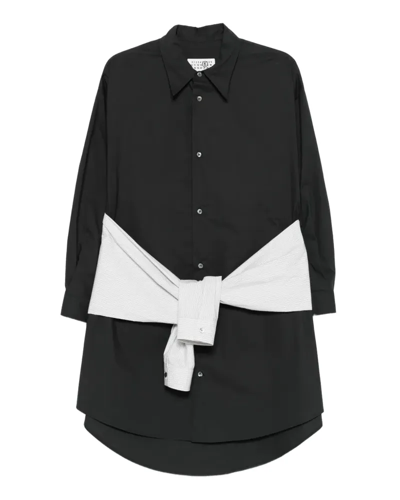 Maison Margiela Hemd mit gestreiften Einsätzen - Schwarz Schwarz