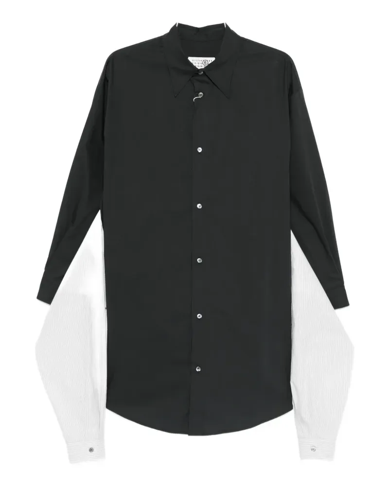 Maison Margiela striped-sleeves shirt - Schwarz Schwarz