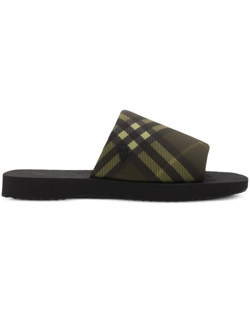 Burberry Check Trek Pantoletten - Grün Grün