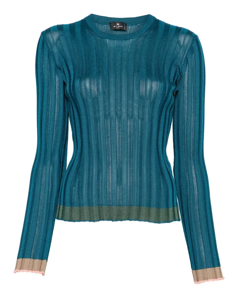 Etro Gerippter Strickpullover - Blau Blau