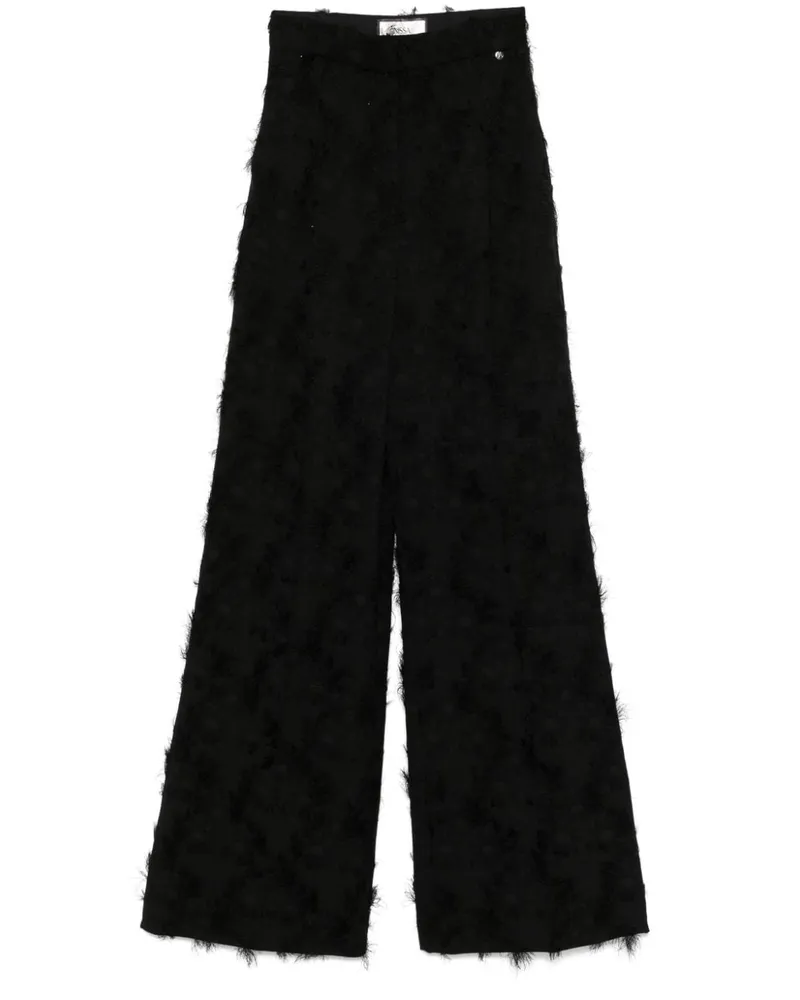 NISSA Hose mit Jacquardmuster - Schwarz Schwarz