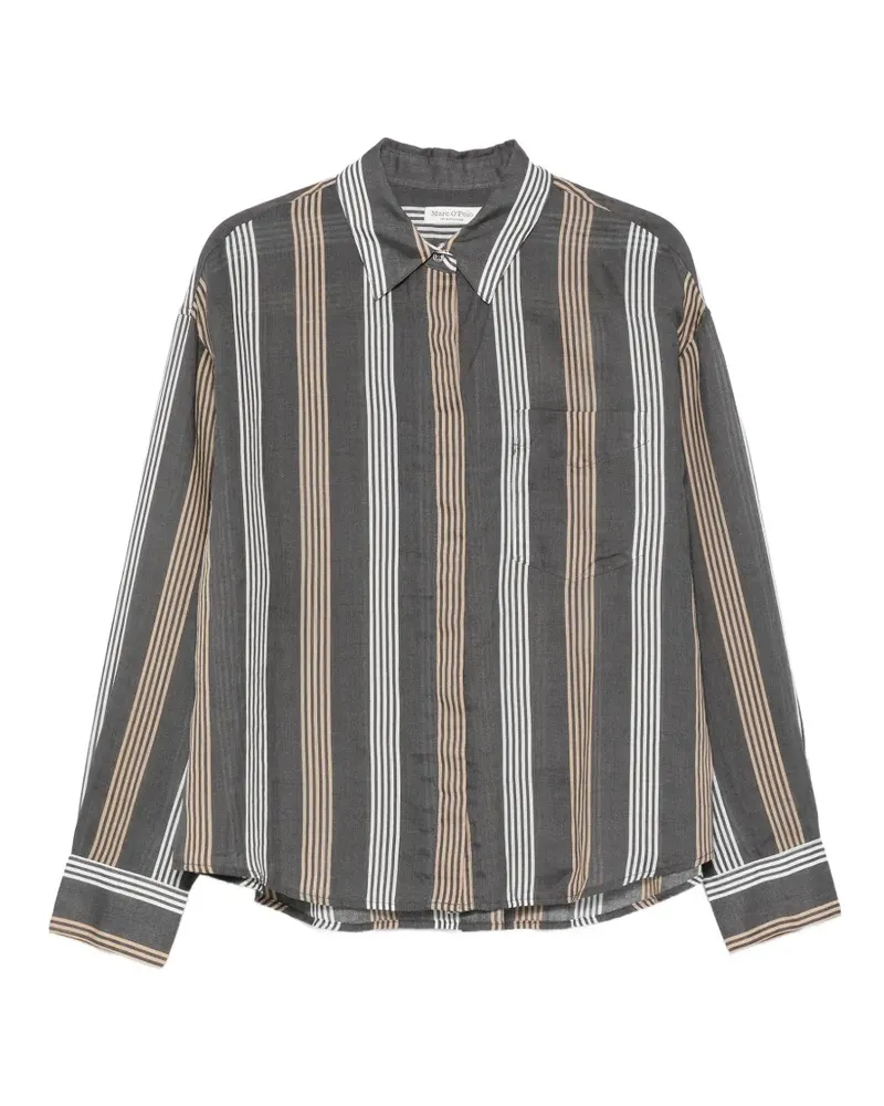 Marc O'Polo striped chest-pocket shirt - Grau Grau