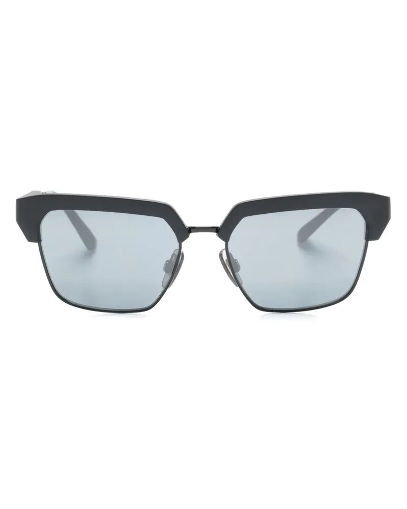 Dolce & Gabbana Sonnenbrille mit Logo-Schild - Schwarz Schwarz