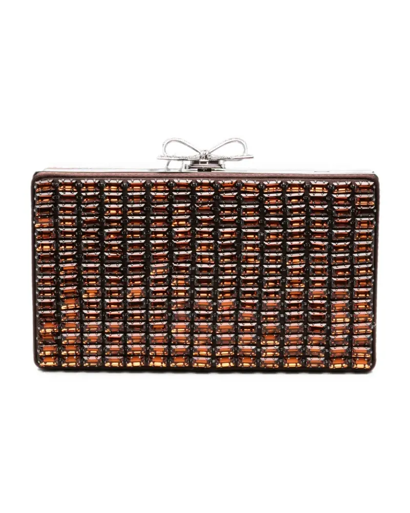 Self-Portrait Clutch mit Kristallverzierung - Braun Braun