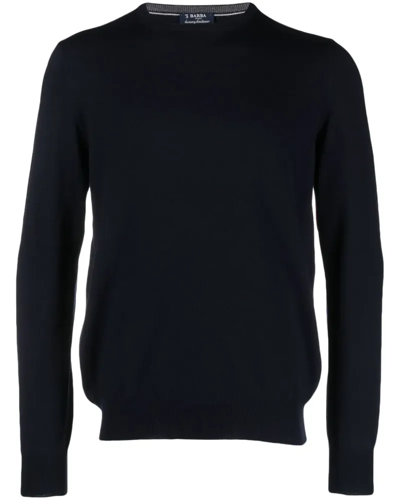 BARBA Pullover mit Rundhalsausschnitt - Blau Blau