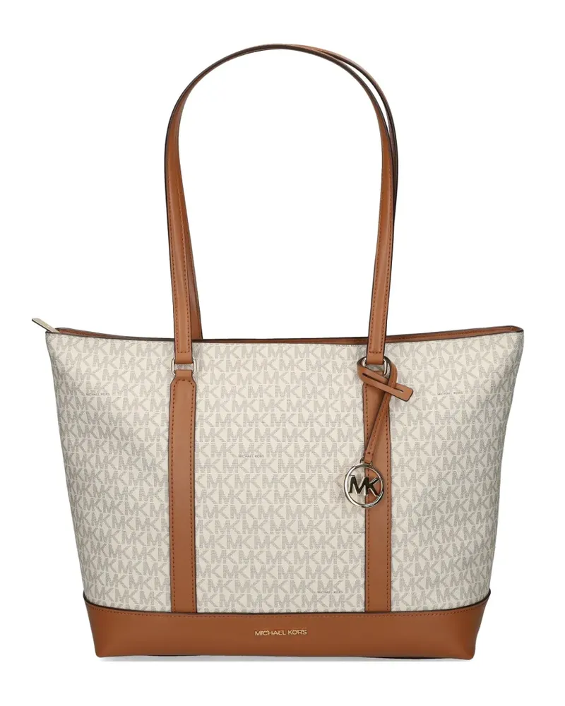 Michael Kors large Temple monogram charm tote bag - Nude Nude