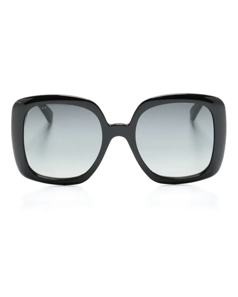 Gucci Sonnenbrille mit Webstreifen - Schwarz Schwarz