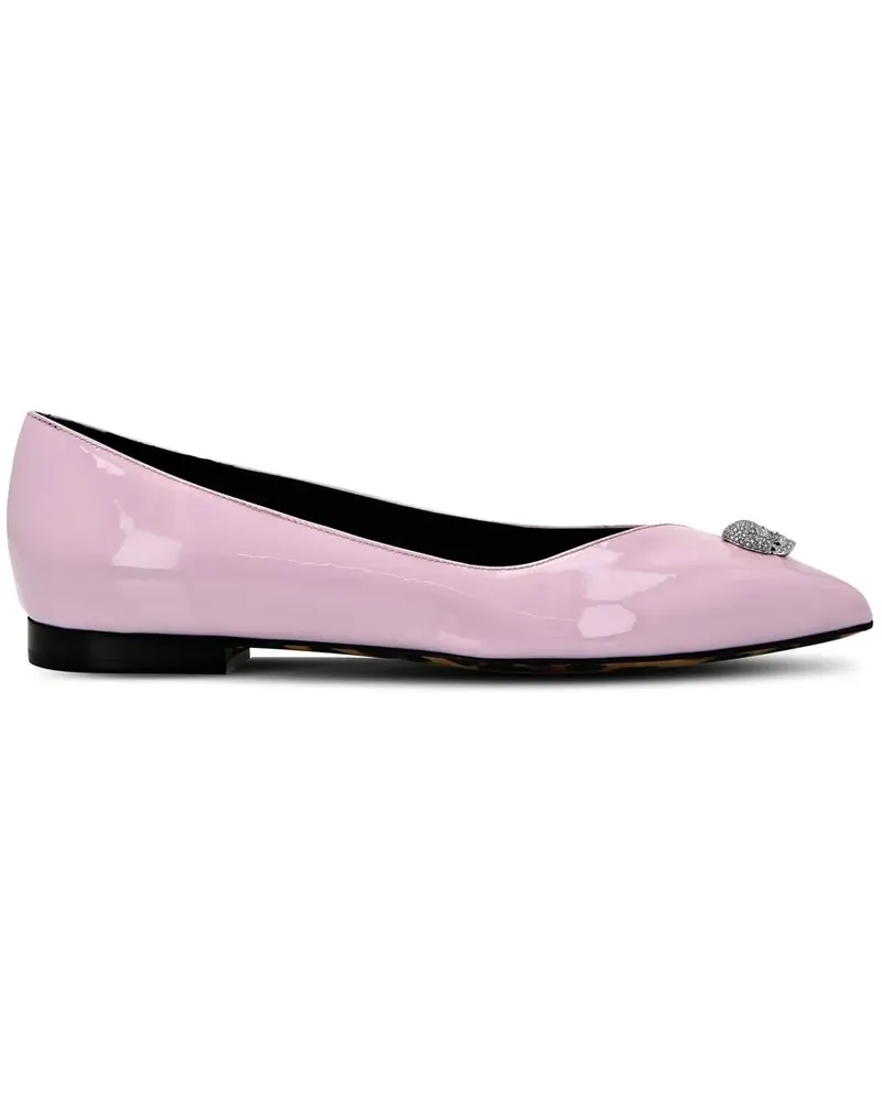Philipp Plein Ballerinas mit Totenkopf - Violett Violett
