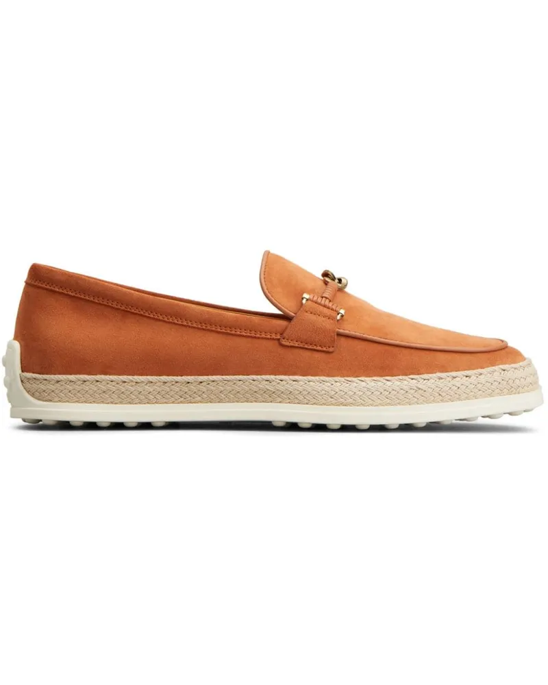 TOD'S Gomma Loafer aus Raffiabast - Orange Orange