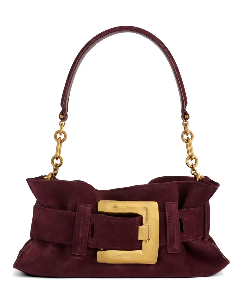 Balmain Mini Anthem Tasche aus Wildleder - Rot Rot