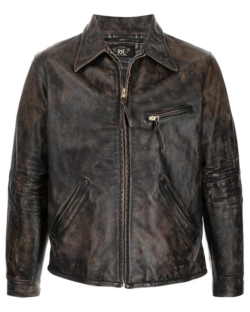 Ralph Lauren Lederjacke mit Reißverschluss - Braun Braun