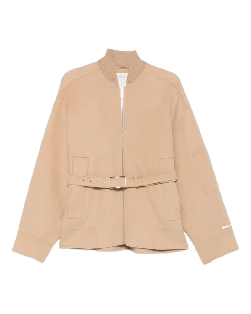SPORTMAX Agora belted zip-up jacket - Braun Braun