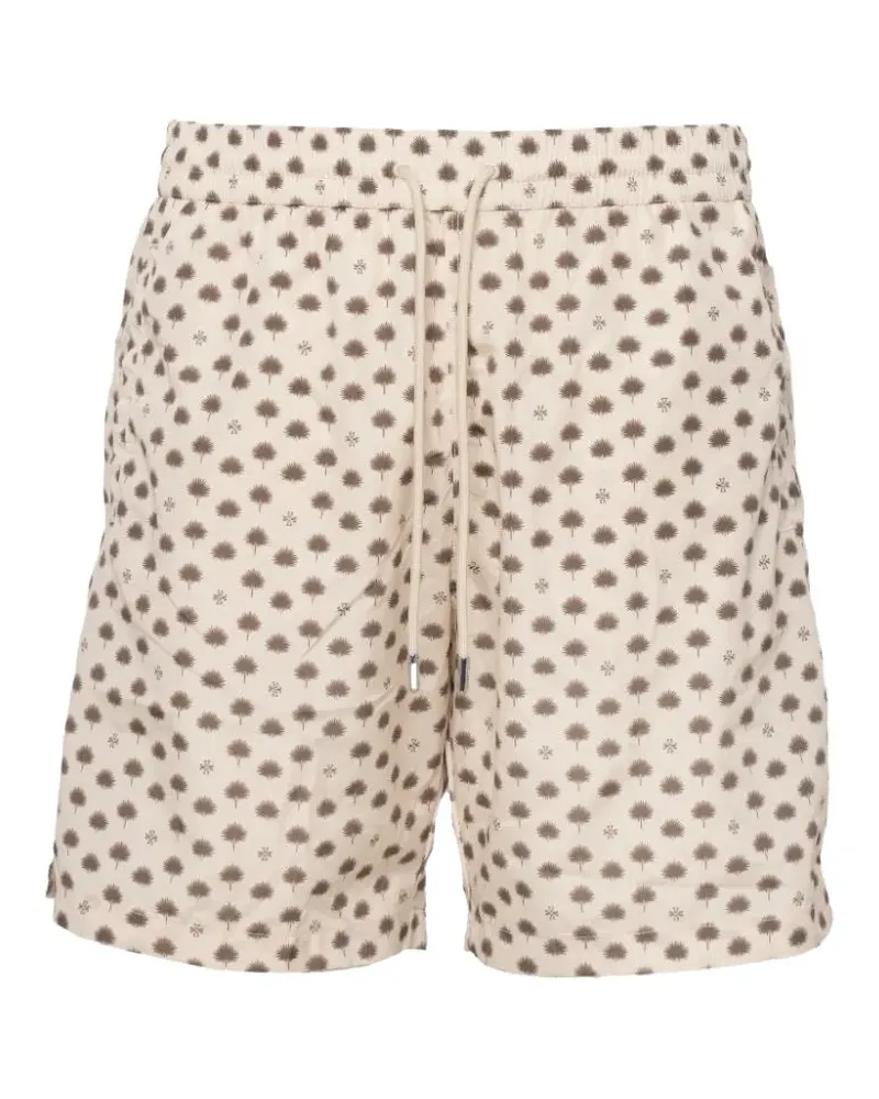 Jacob Cohën palm tree-print swim shorts - Nude Nude