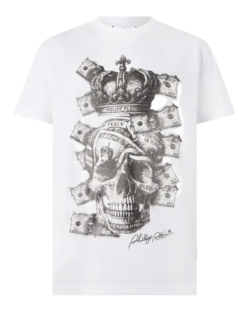 Philipp Plein Skull Dollars T-Shirt - Weiß Weiß