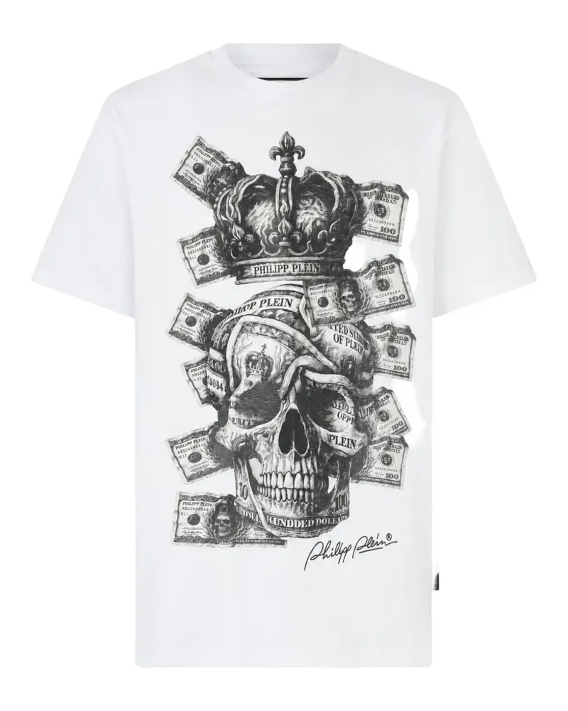 Philipp Plein Skull Dollars T-Shirt - Weiß Weiß