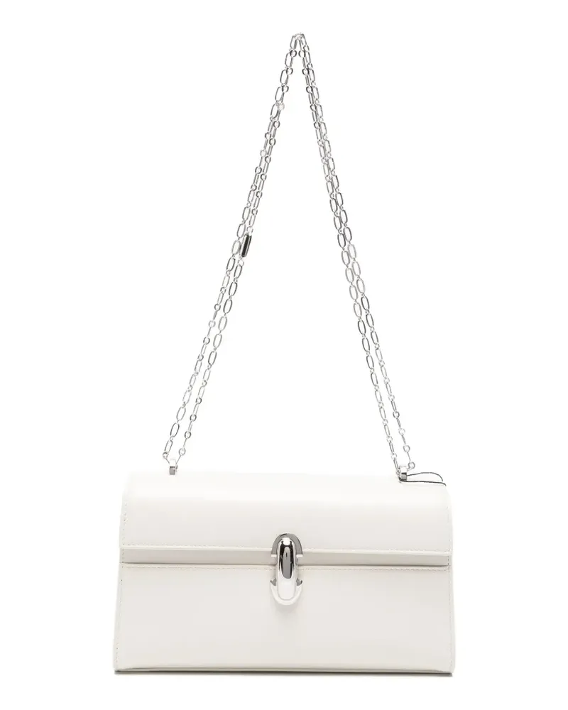 SAVETTE Symmetry chain-link leather shoulder bag - Weiß Weiß
