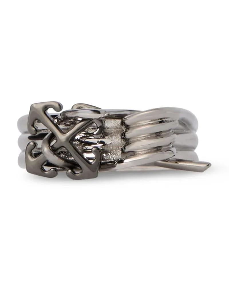 OFF-WHITE Barbed Wire Ring Silber
