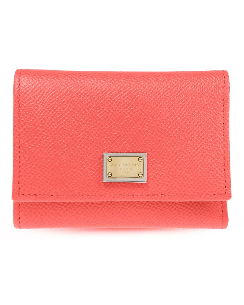 Dolce & Gabbana Portemonnaie mit Logo-Schild - Rot Rot