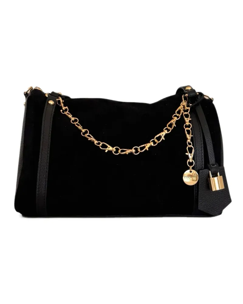 Moma Eva chain-link suede tote bag - Schwarz Schwarz