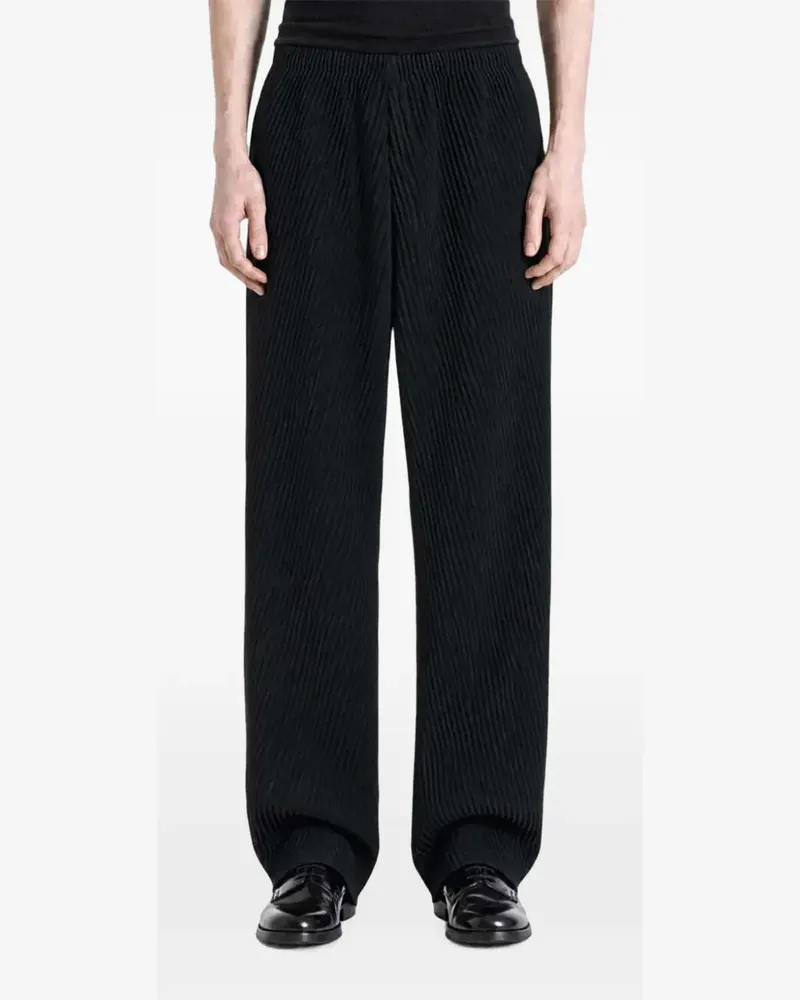 Issey Miyake Slash pleated trousers - Schwarz Schwarz