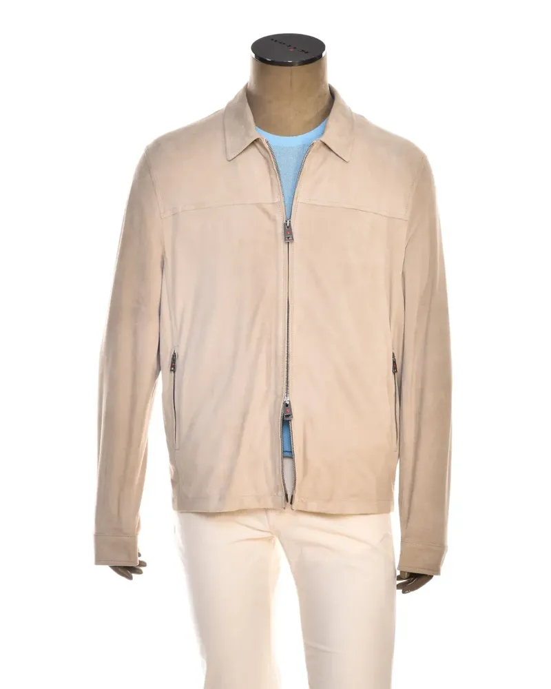 Kiton Kired Roy Jacke aus Lammwildleder - Nude Nude