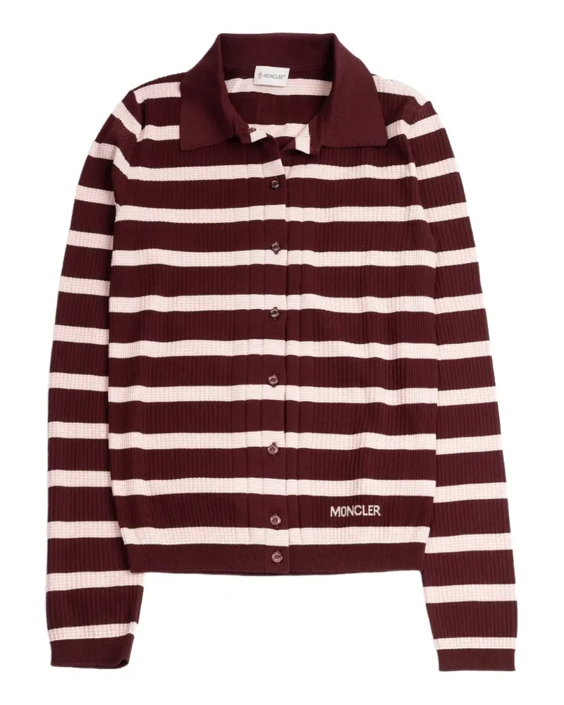 Moncler striped polo cardigan - Rot Rot