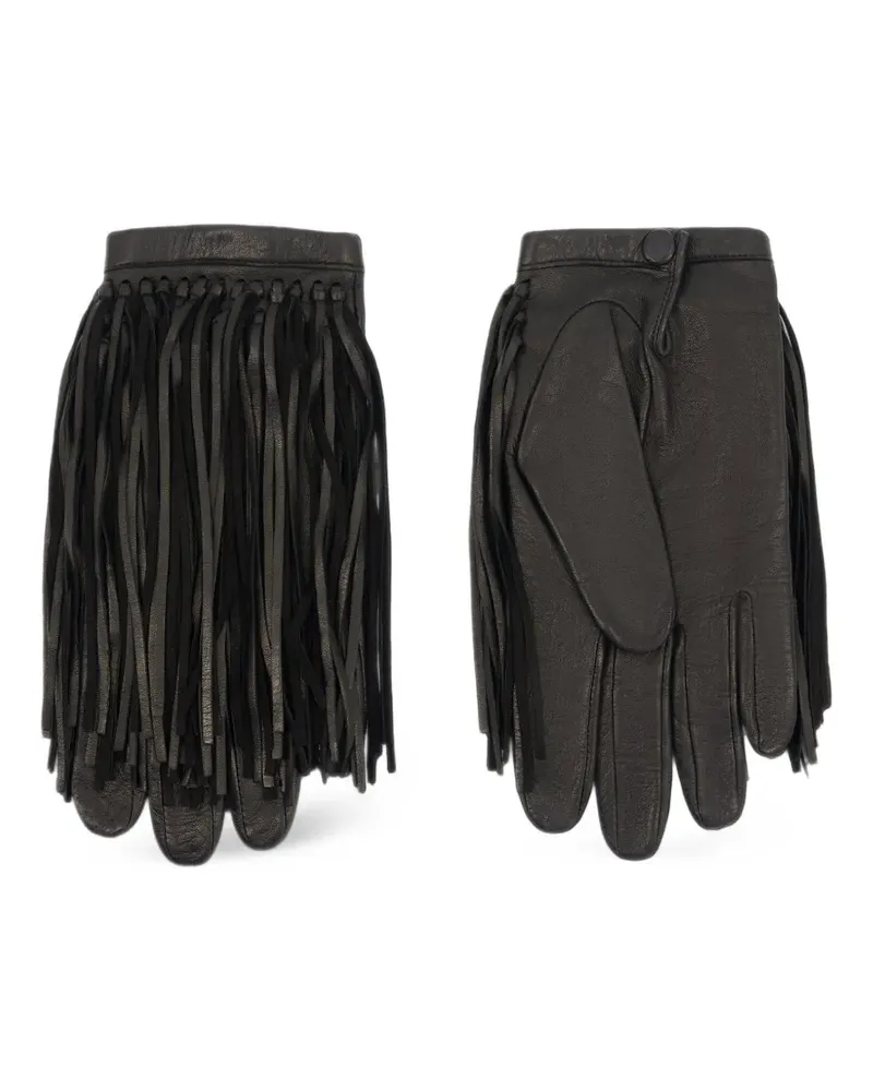 Carven Handschuhe mit Fransen - Schwarz Schwarz