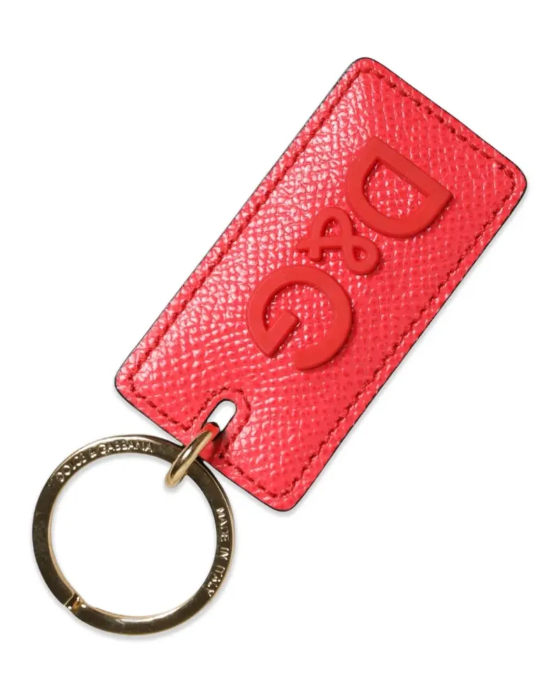 Dolce & Gabbana Schlüsselanhänger mit Logo-Schild - Rot Rot