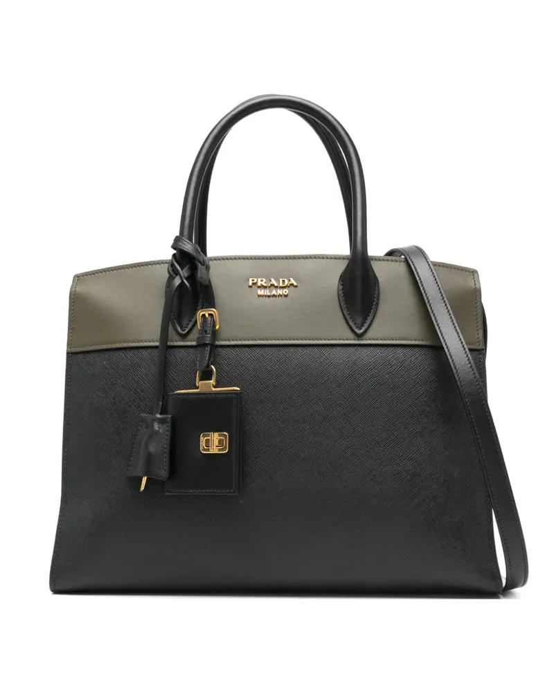 Prada padlock-detail shoulder bag - Schwarz Schwarz