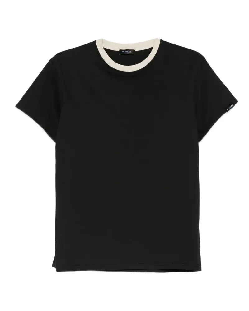Thierry Mugler T-Shirt mit Kontrastkragen - Schwarz Schwarz