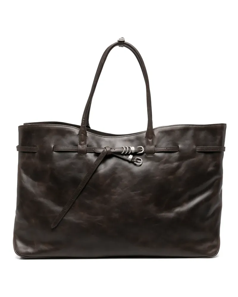 Marge Sherwood buckle-detail leather shoulder bag - Braun Braun