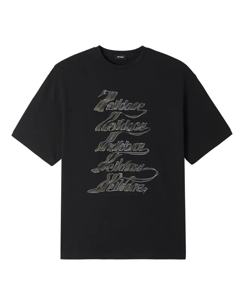 WE 11 DONE T-Shirt im Oversized-Look - Schwarz Schwarz