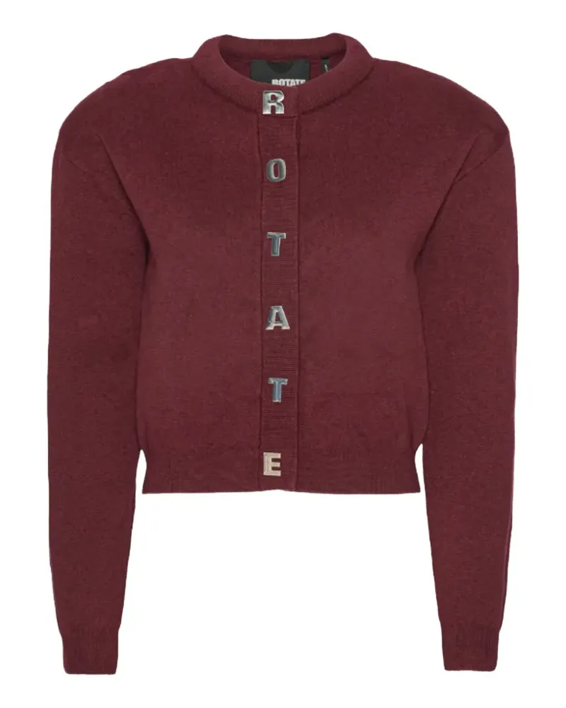 ROTATE Birger Christensen Cardigan mit Logo Rot