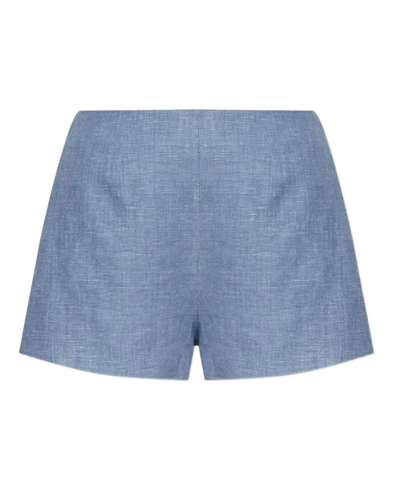 Posse Klassische Leinenshorts mit Knopfdetail - Blau Blau