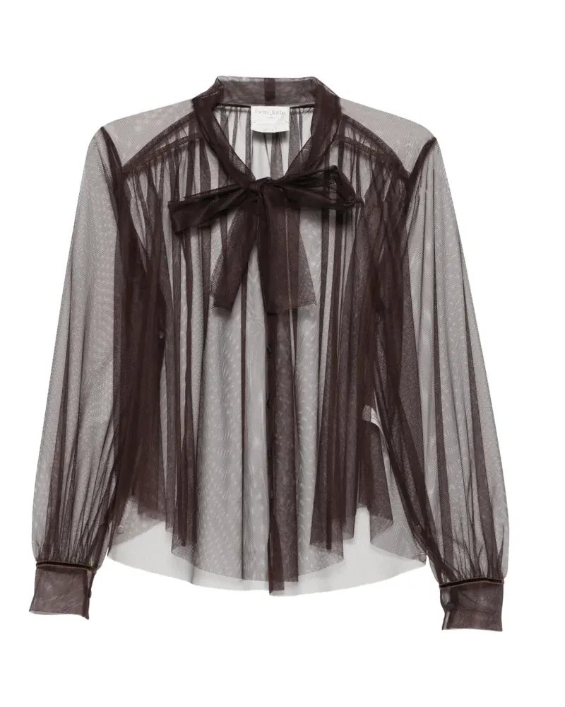 forte_forte Semi-transparentes Hemd - Braun Braun
