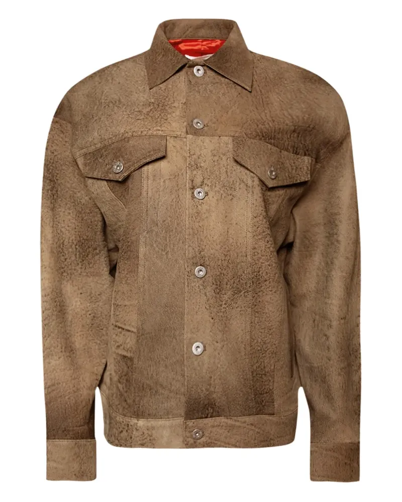 Interior The Julian Lederjacke - Braun Braun