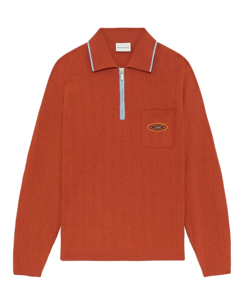 Drôle de Monsieur pocket-detail cotton polo shirt - Orange Orange