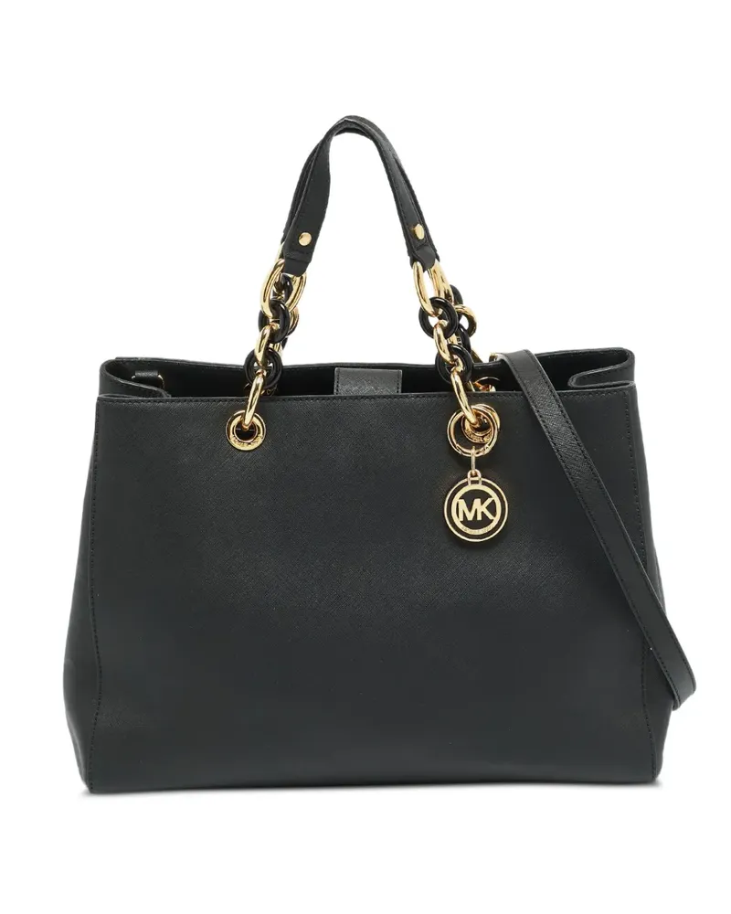 Michael Kors Cynthia Tote Bag aus Saffiano-Leder - Schwarz Schwarz