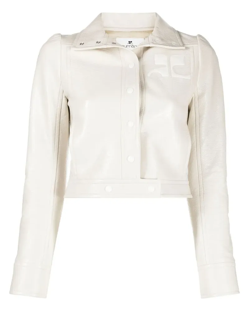 Courrèges Cropped-Jacke mit Logo-Stickerei - Nude Nude