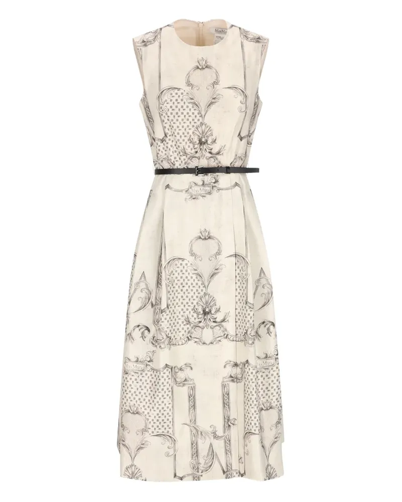 Max Mara printed belted midi dress - Nude Nude