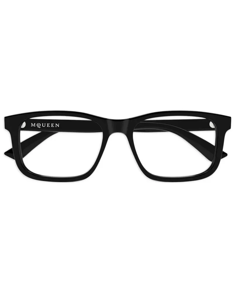 Alexander McQueen Brille mit eckigem Gestell - Schwarz Schwarz