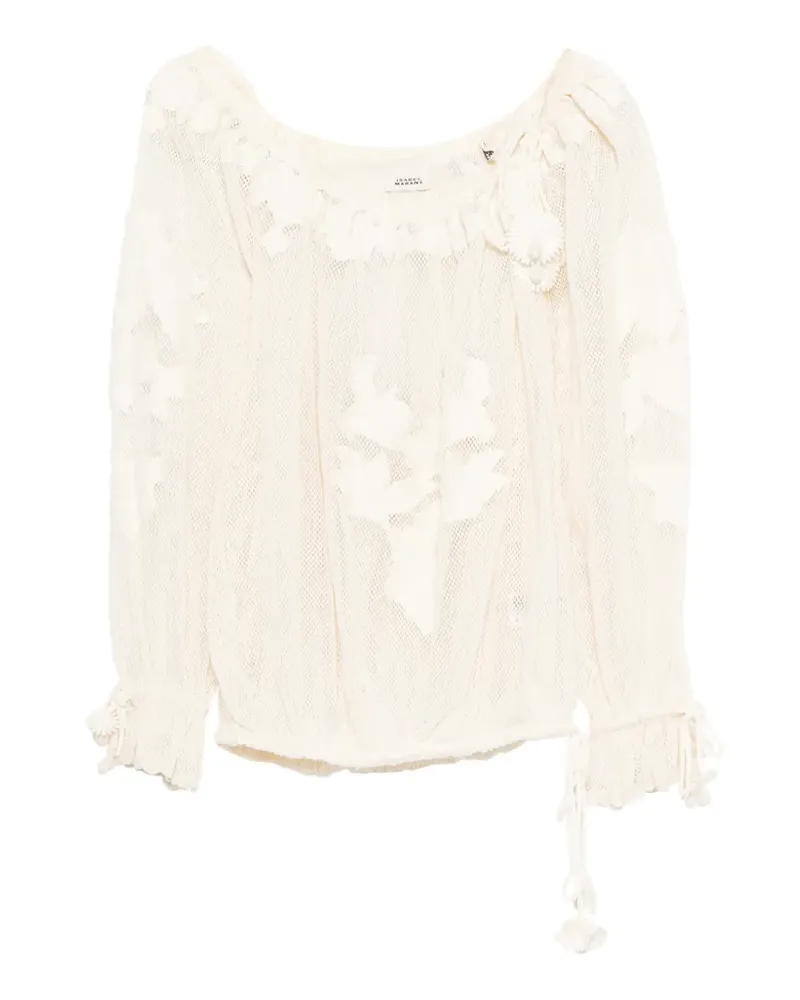 Isabel Marant floral appliqué blouse - Nude Nude