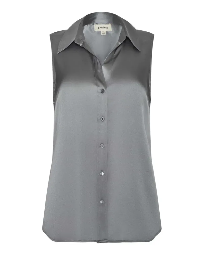 L'Agence Ärmellose Spitzenbluse - Grau Grau
