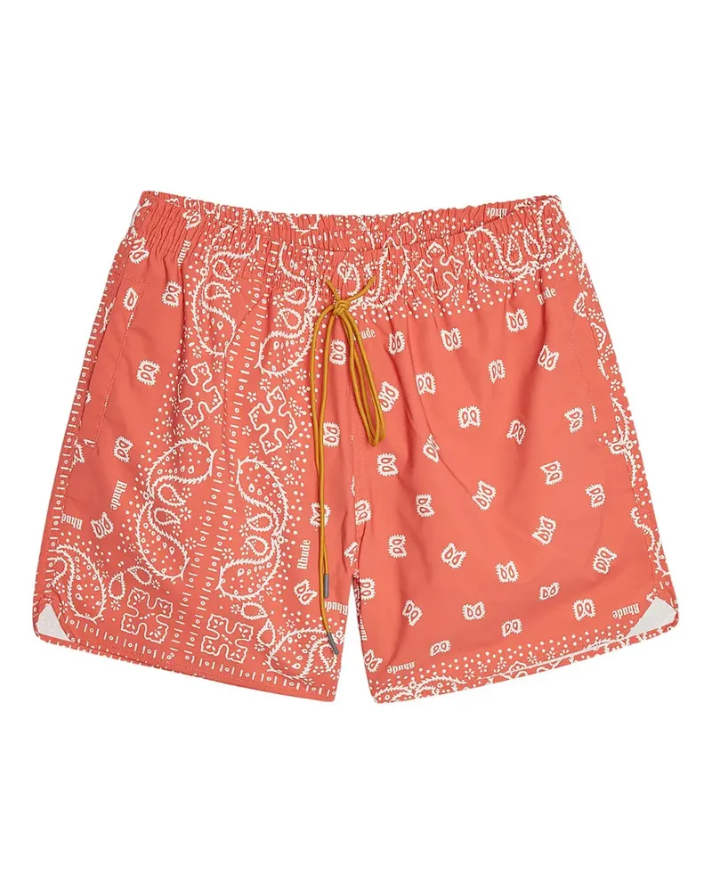 RHUDE Badeshorts mit Bandana-Print - Orange Orange